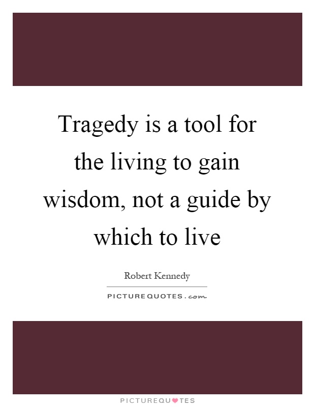 Tragedy is a tool for the living to gain wisdom, not a guide by which to live Picture Quote #1