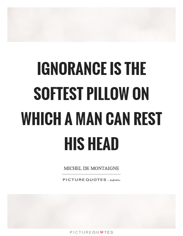 Ignorance is the softest pillow on which a man can rest his head Picture Quote #1