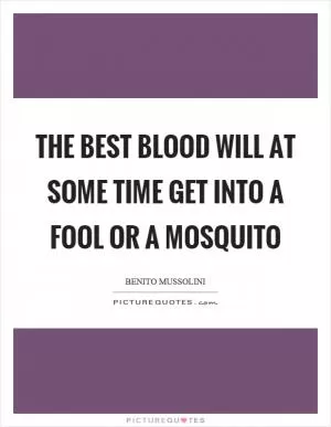 The best blood will at some time get into a fool or a mosquito Picture Quote #1