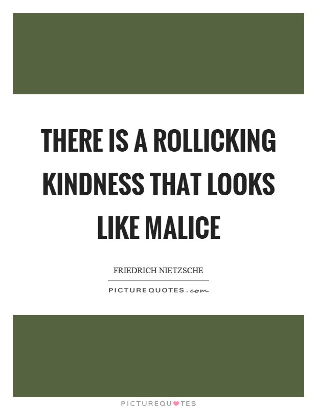 There is a rollicking kindness that looks like malice Picture Quote #1