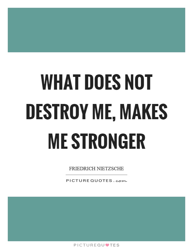 What does not destroy me, makes me stronger Picture Quote #1