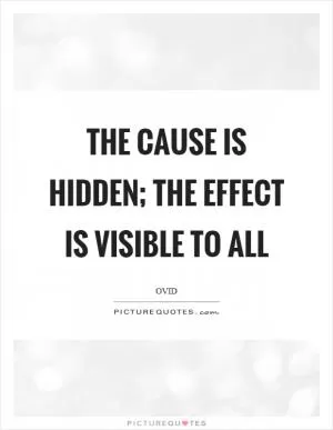 The cause is hidden; the effect is visible to all Picture Quote #1