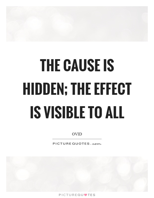 The cause is hidden; the effect is visible to all Picture Quote #1