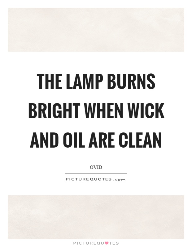 The lamp burns bright when wick and oil are clean Picture Quote #1