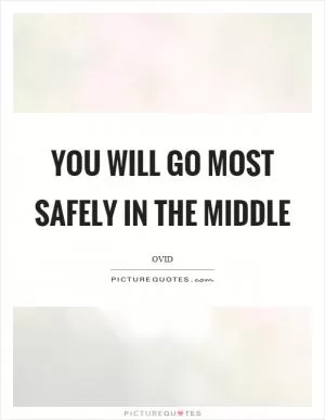 You will go most safely in the middle Picture Quote #1
