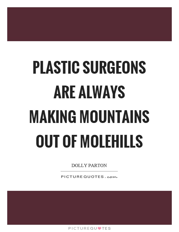 Plastic surgeons are always making mountains out of molehills Picture Quote #1