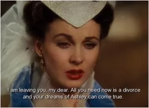 I’m leaving you, my dear. All you need now is a divorce and your dreams of Ashley can come true Picture Quote #1