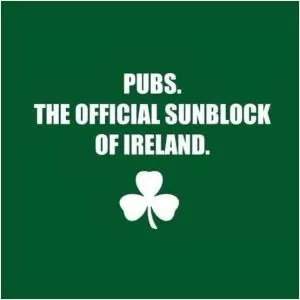 Pubs. The official sunblock of Ireland Picture Quote #1