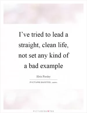 I’ve tried to lead a straight, clean life, not set any kind of a bad example Picture Quote #1