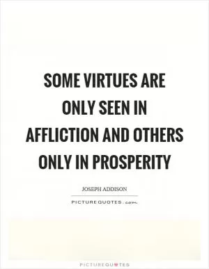 Some virtues are only seen in affliction and others only in prosperity Picture Quote #1