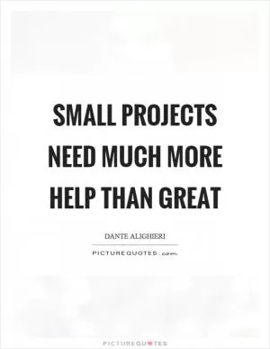 Small projects need much more help than great Picture Quote #1