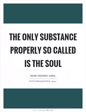 The only substance properly so called is the soul Picture Quote #1