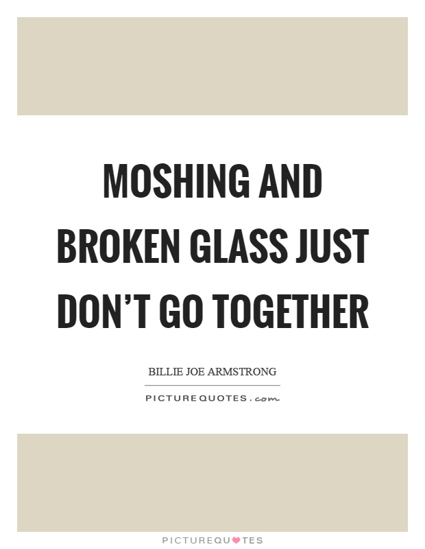 Moshing and broken glass just don't go together Picture Quote #1