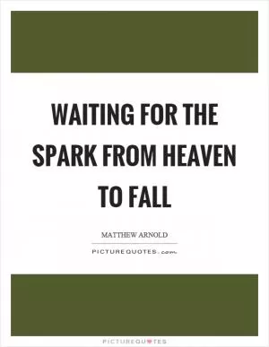 Waiting for the spark from heaven to fall Picture Quote #1