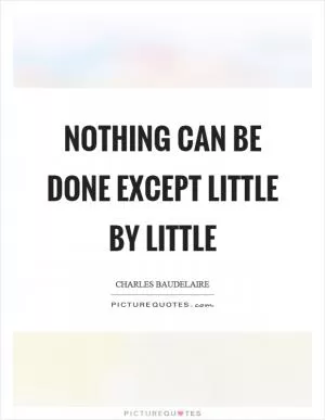 Nothing can be done except little by little Picture Quote #1