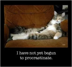 I have not yet begun to procrastinate Picture Quote #1