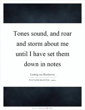 Tones sound, and roar and storm about me until I have set them down in notes Picture Quote #1