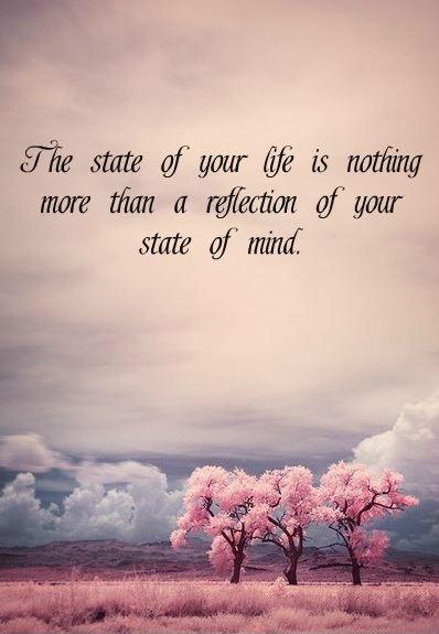 The state of your life is nothing more than a reflection of your state of mind Picture Quote #1