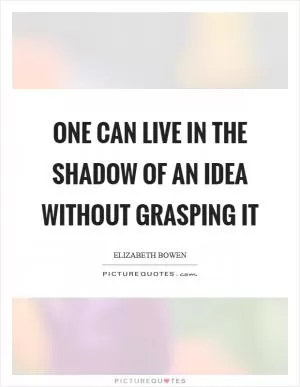 One can live in the shadow of an idea without grasping it Picture Quote #1
