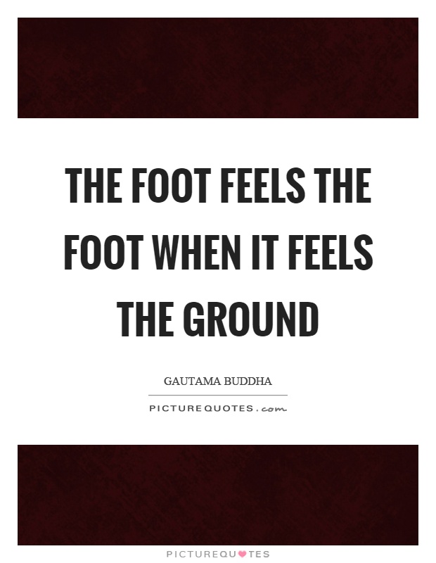 The foot feels the foot when it feels the ground Picture Quote #1