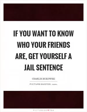 If you want to know who your friends are, get yourself a jail sentence Picture Quote #1