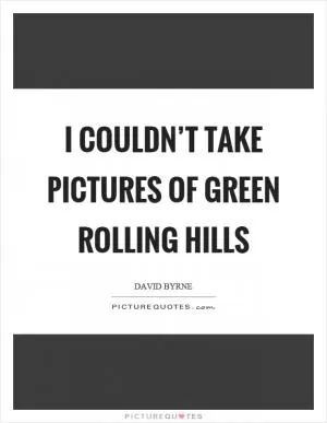 I couldn’t take pictures of green rolling hills Picture Quote #1