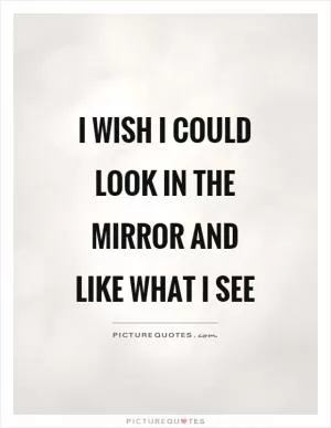 I wish I could look in the mirror and like what I see Picture Quote #1