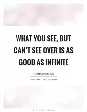 What you see, but can’t see over is as good as infinite Picture Quote #1