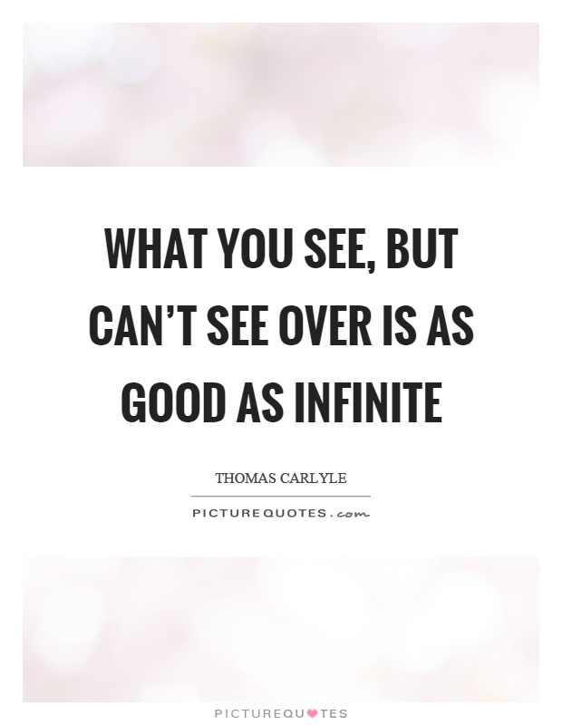 What you see, but can't see over is as good as infinite Picture Quote #1