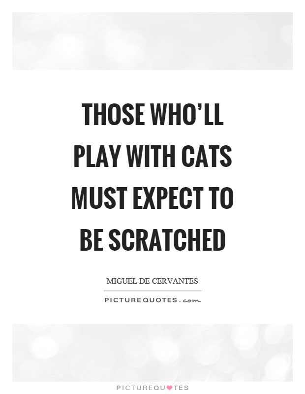 Those who'll play with cats must expect to be scratched Picture Quote #1