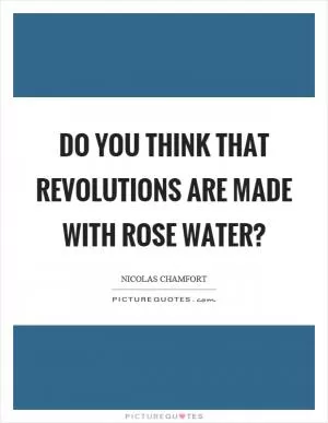Do you think that revolutions are made with rose water? Picture Quote #1