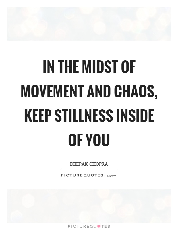 In the midst of movement and chaos, keep stillness inside of you Picture Quote #1