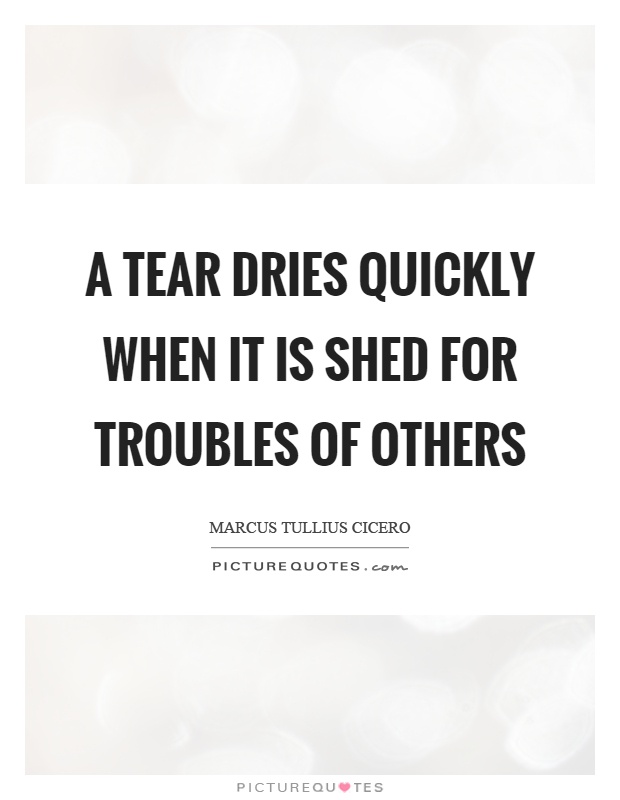 A tear dries quickly when it is shed for troubles of others Picture Quote #1