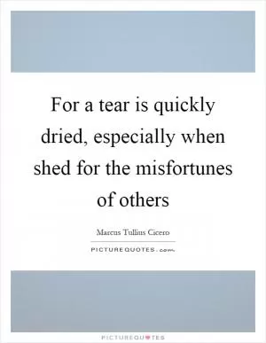For a tear is quickly dried, especially when shed for the misfortunes of others Picture Quote #1
