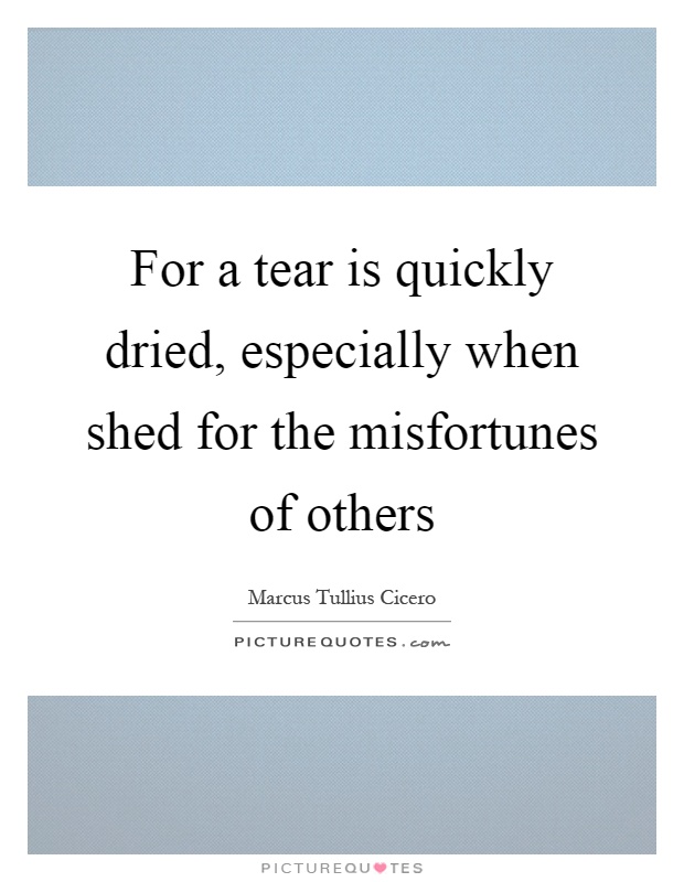 For a tear is quickly dried, especially when shed for the misfortunes of others Picture Quote #1