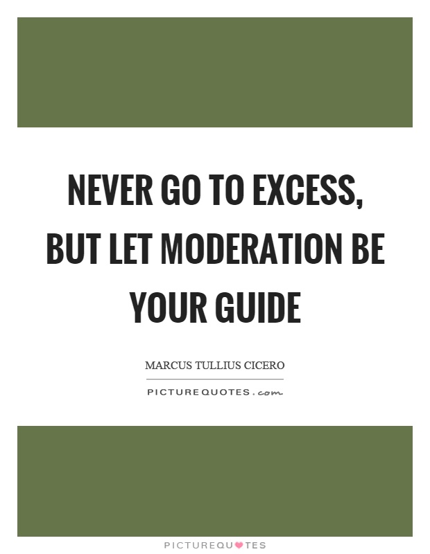 Never go to excess, but let moderation be your guide Picture Quote #1