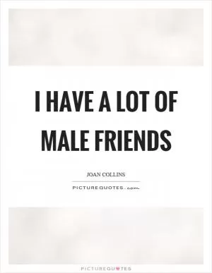 I have a lot of male friends Picture Quote #1