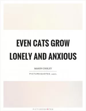 Even cats grow lonely and anxious Picture Quote #1