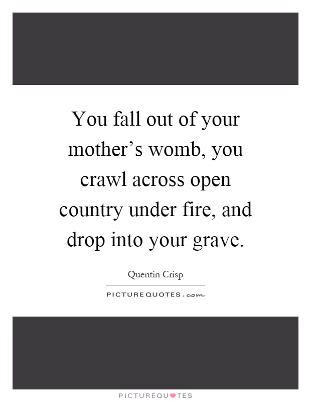 You fall out of your mother's womb, you crawl across open country under fire, and drop into your grave Picture Quote #1