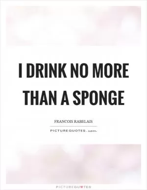 I drink no more than a sponge Picture Quote #1