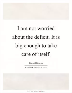 I am not worried about the deficit. It is big enough to take care of itself Picture Quote #1