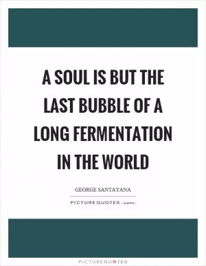 A soul is but the last bubble of a long fermentation in the world Picture Quote #1