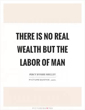 There is no real wealth but the labor of man Picture Quote #1