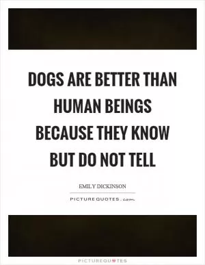 Dogs are better than human beings because they know but do not tell Picture Quote #1