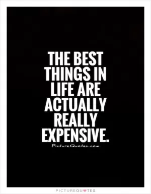 The best things in life are actually really expensive Picture Quote #2