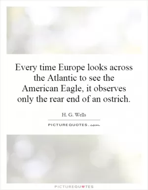 Every time Europe looks across the Atlantic to see the American Eagle, it observes only the rear end of an ostrich Picture Quote #1