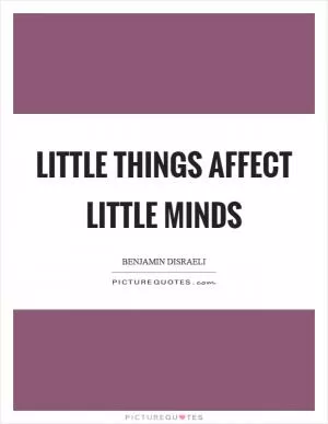 Little things affect little minds Picture Quote #1