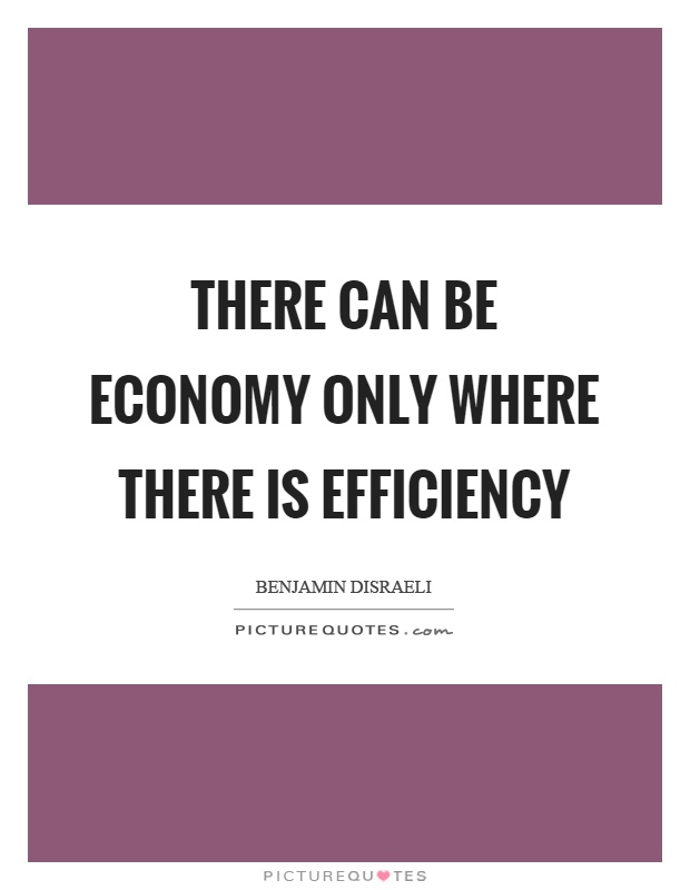 There can be economy only where there is efficiency Picture Quote #1