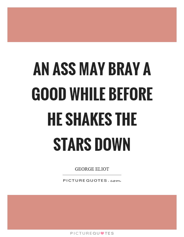 An ass may bray a good while before he shakes the stars down Picture Quote #1
