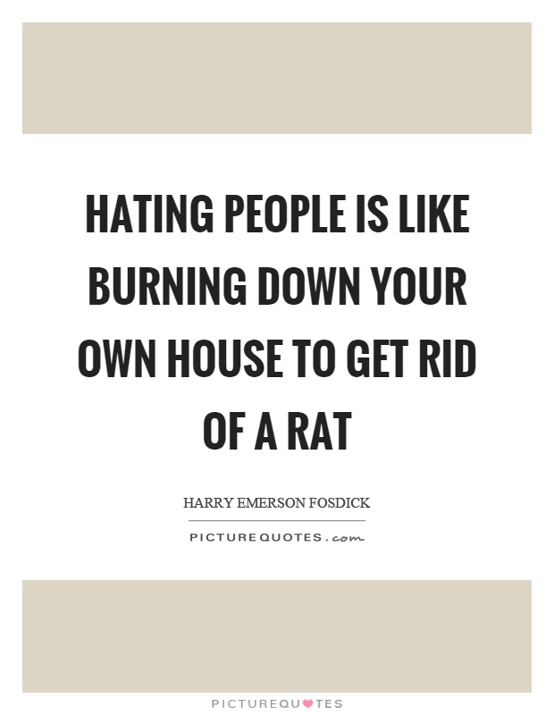 Hating people is like burning down your own house to get rid of a rat Picture Quote #1